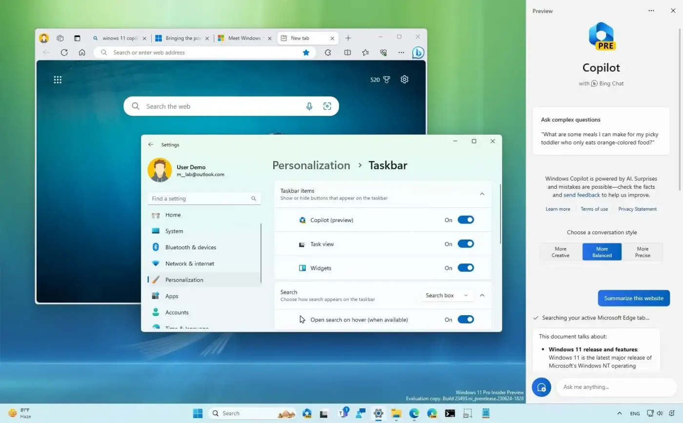 Windows Copilot agent interface showing a task summary panel and Copilot Guard confirmation prompts, illustrating the new agentic layer built into Windows 2026