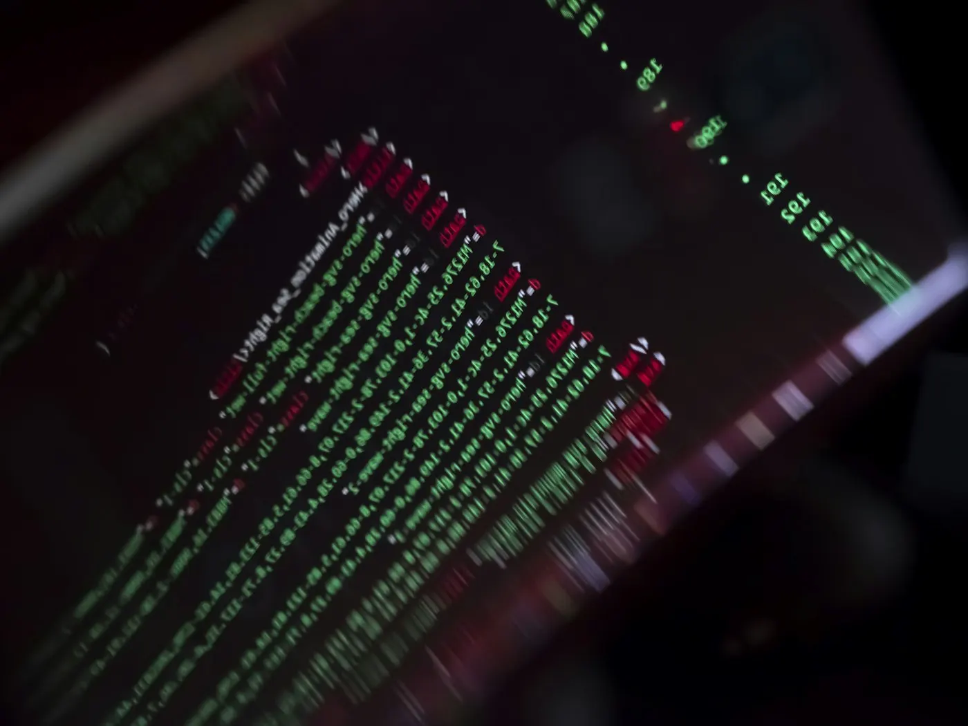 Lines of code displayed on a computer screen