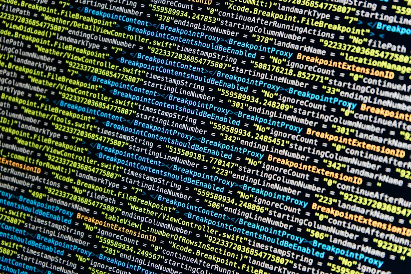Lines of source code displayed on a computer screen