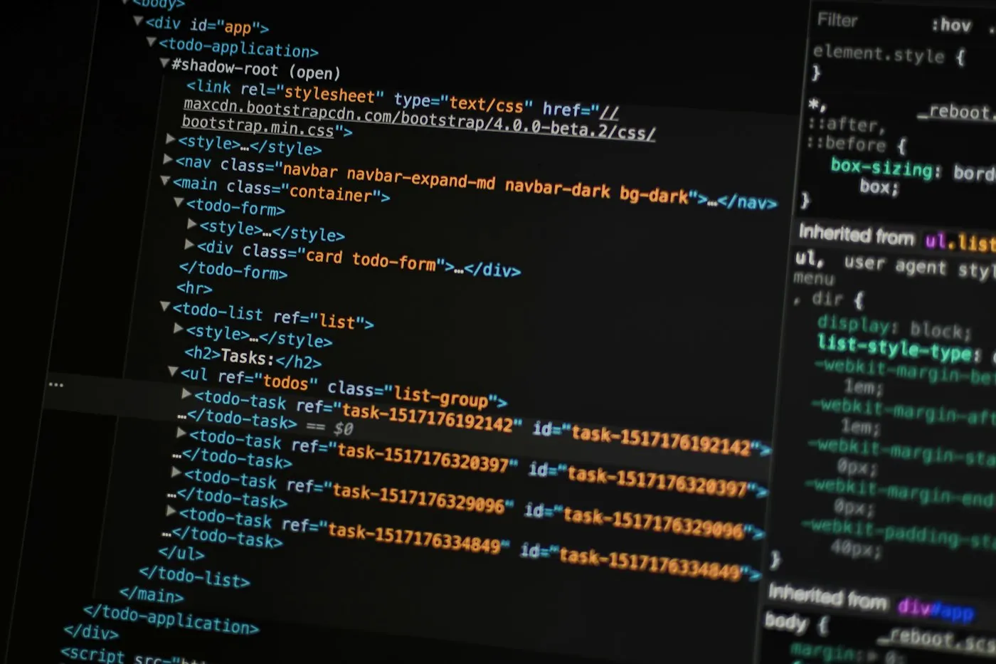 Lines of code displayed on a laptop screen
