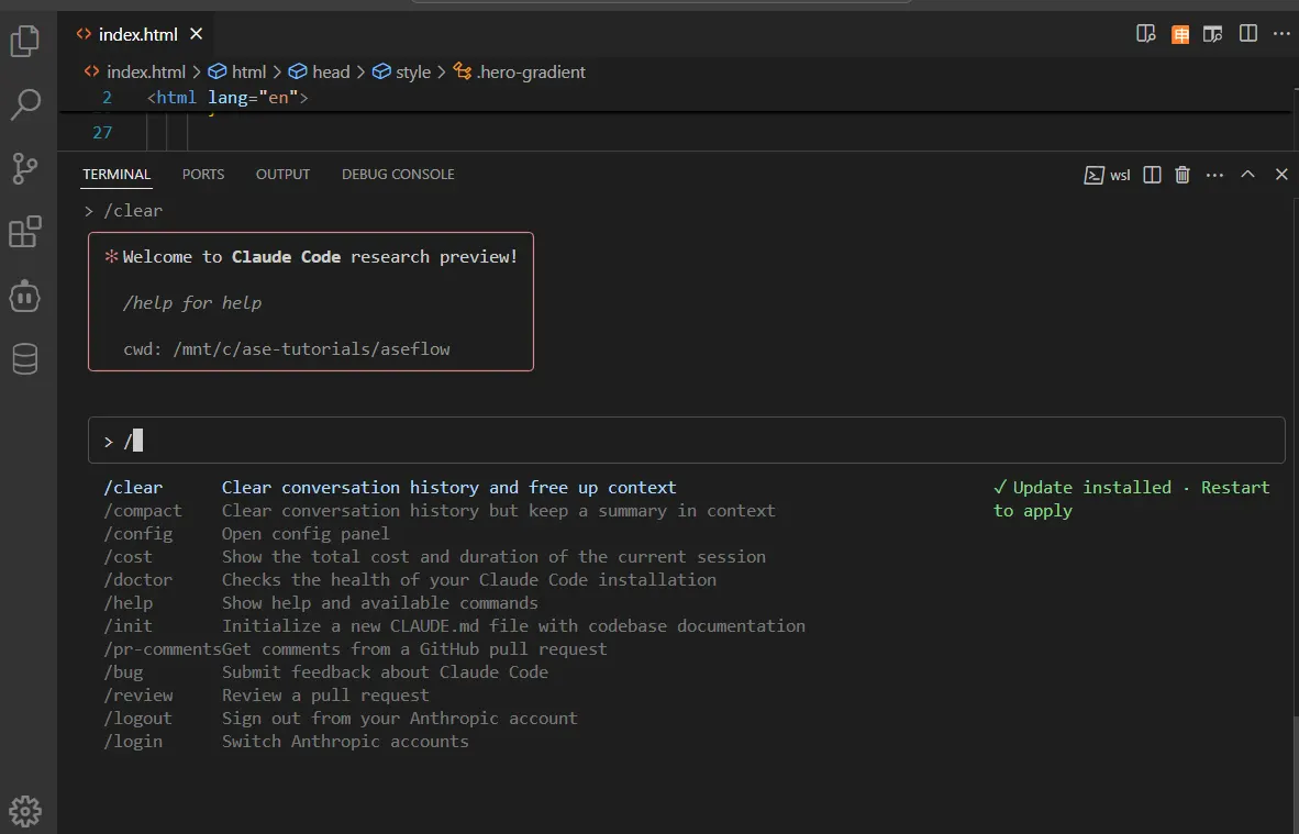 A terminal window showing an AI coding agent applying a code diff