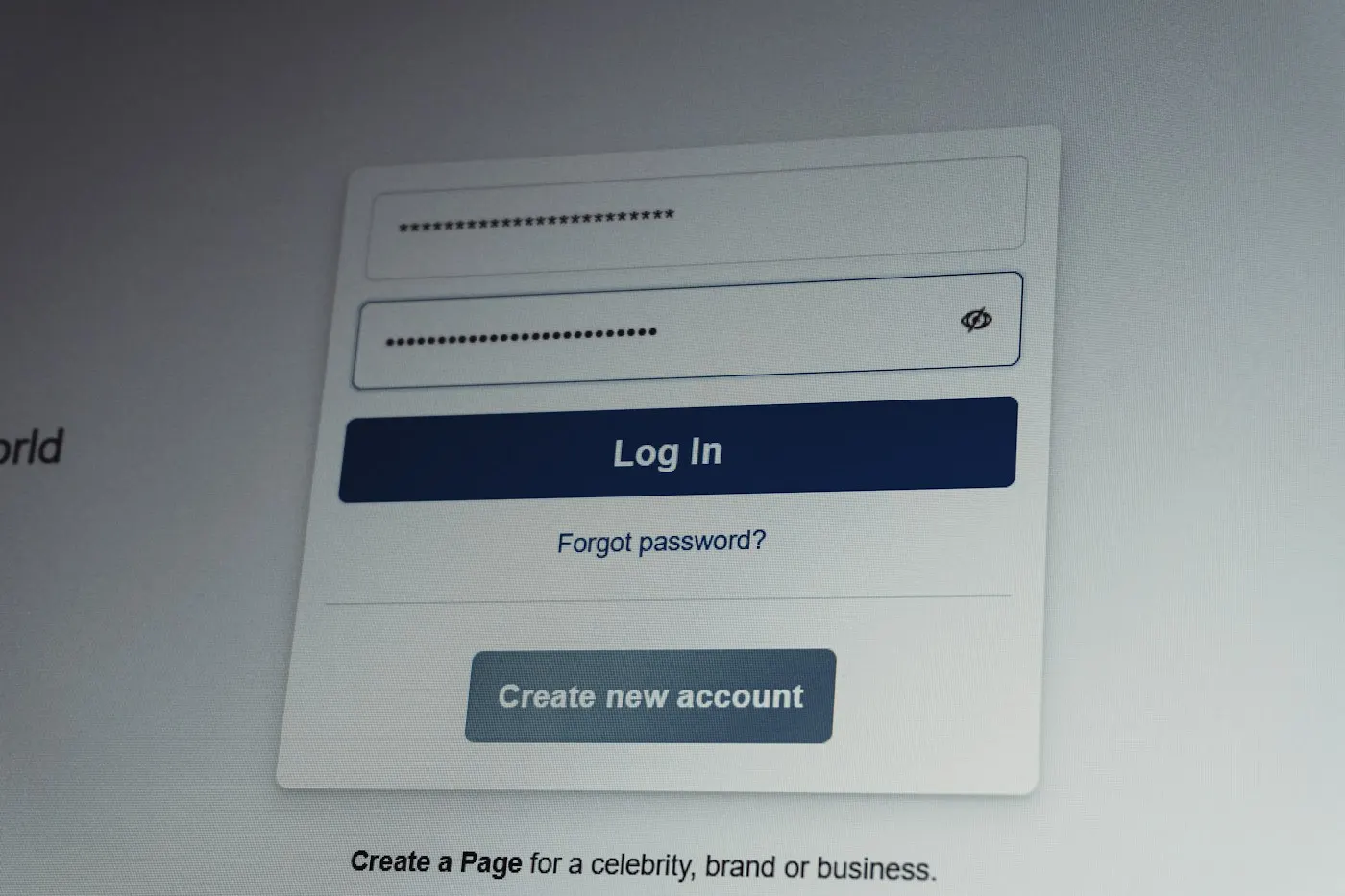 A laptop screen showing a password entry field