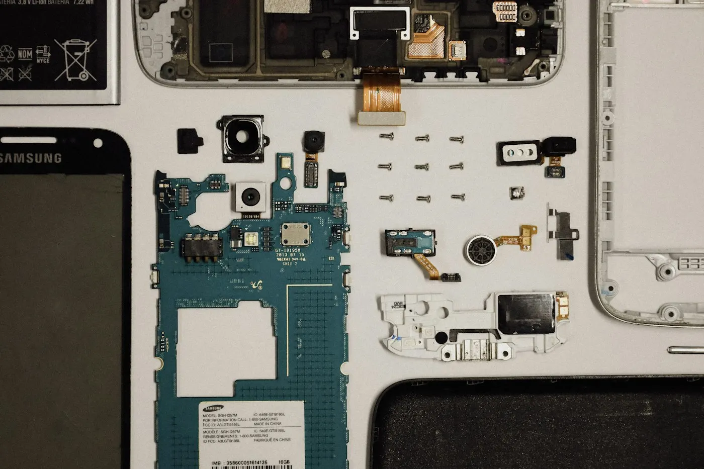 Smartphones being assembled on a factory line