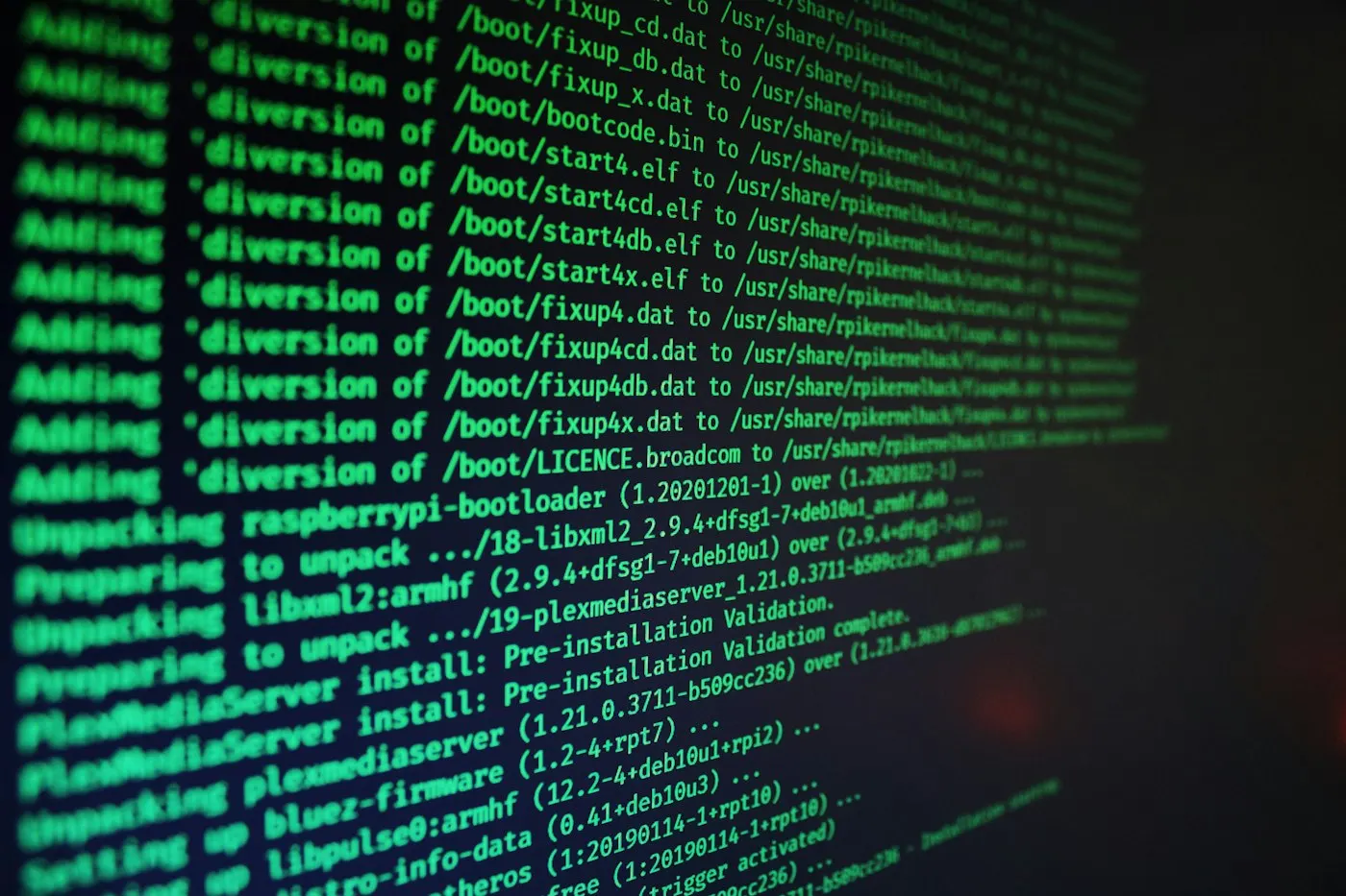 A terminal window showing command line text on a dark screen