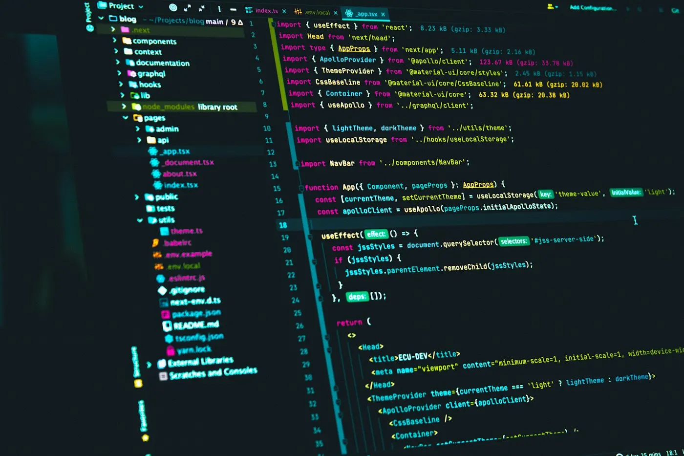 A developer's monitor showing lines of code