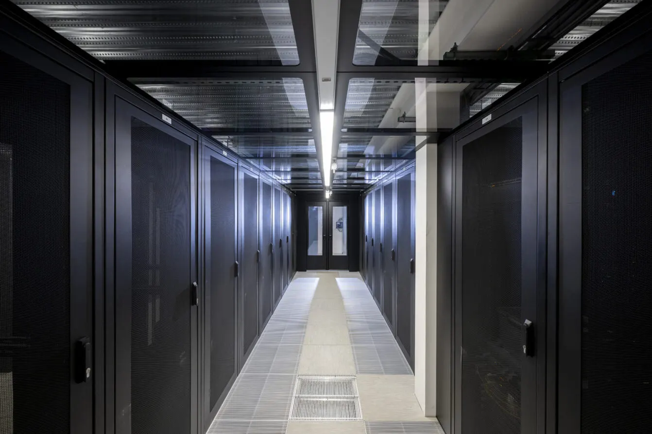 server room corridor ai