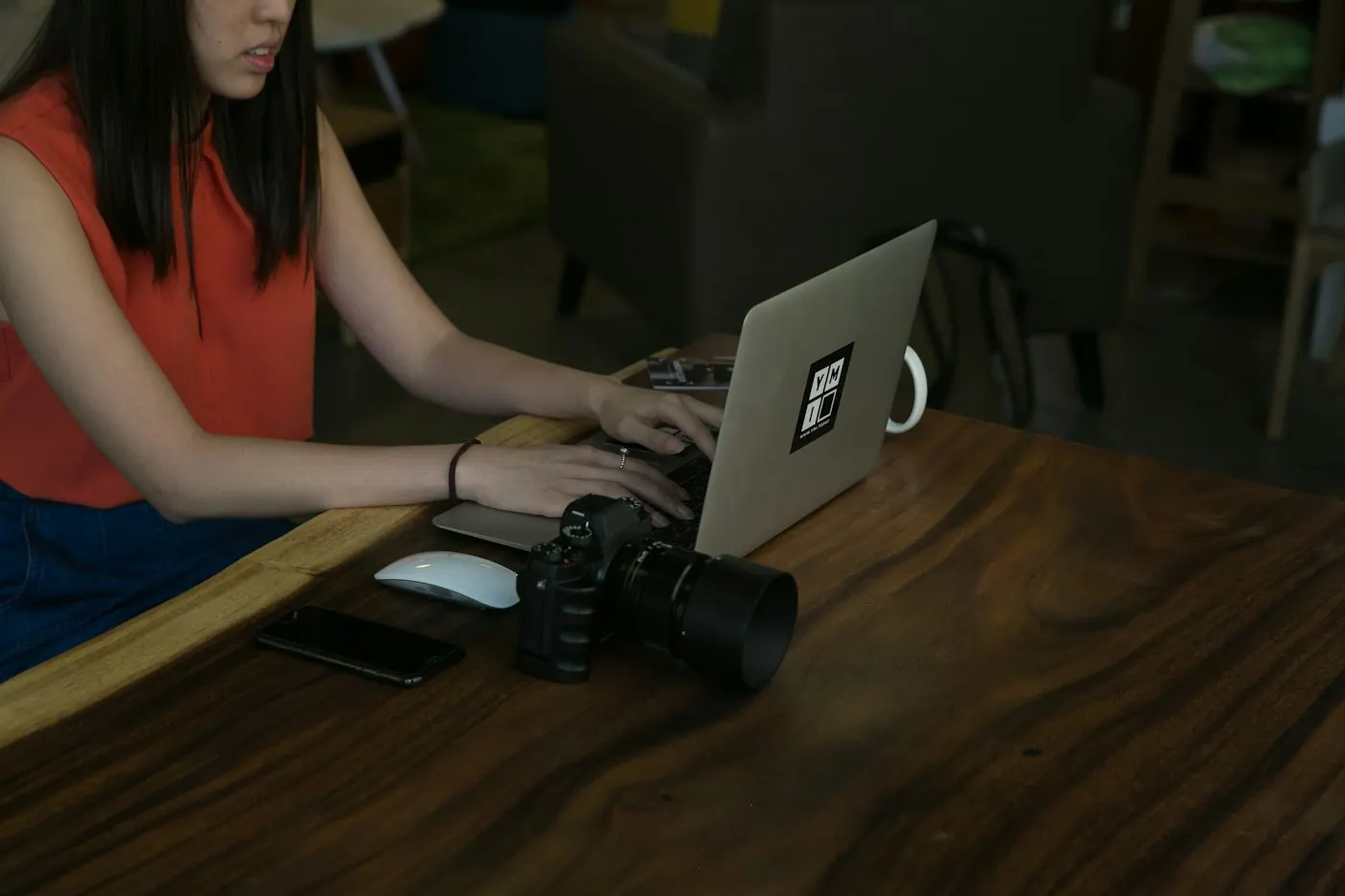 Webcam and ring light set up on a streaming desk