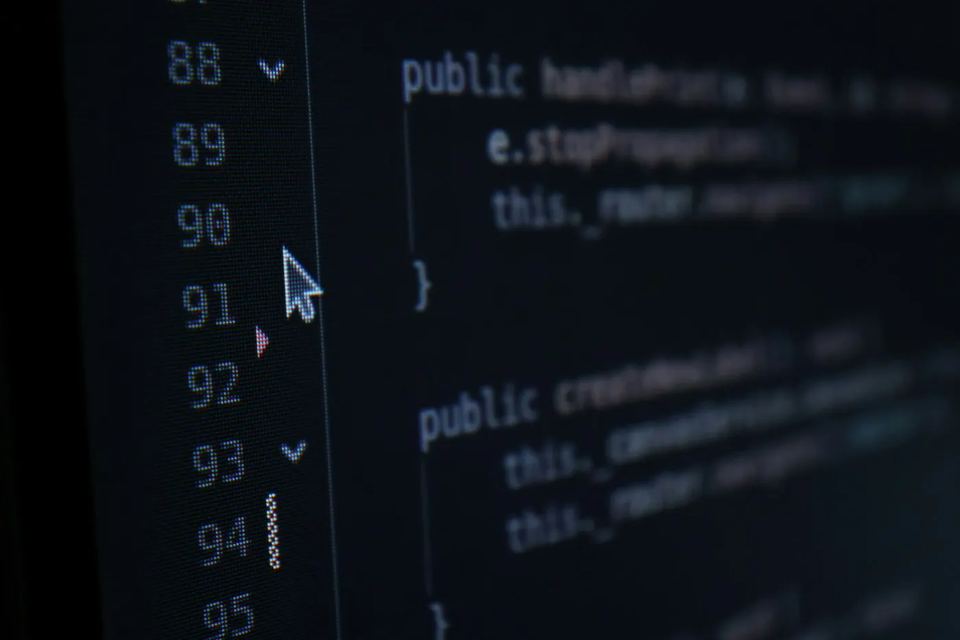 Lines of code displayed on a dark editor screen