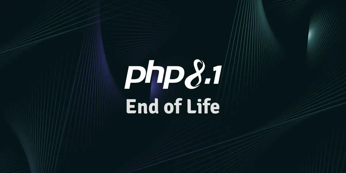 PHP version timeline 2024–2026 showing 8.1 end-of-life, 8.3–8.5 active support, and 8.6 in development