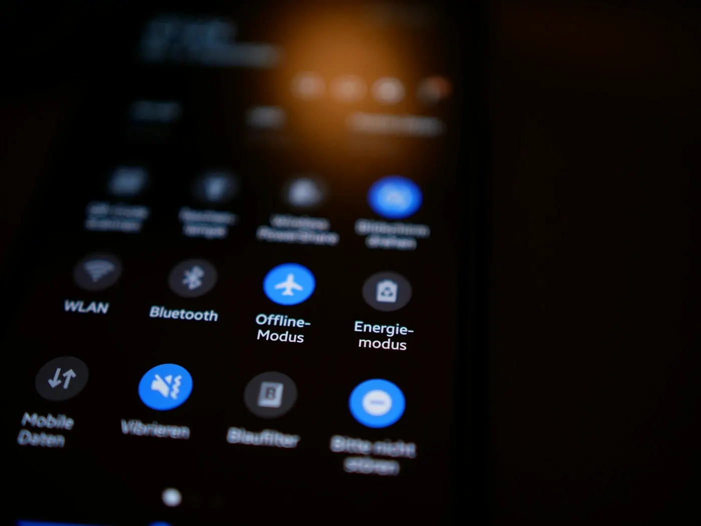 Close-up of notification icons on a smartphone screen