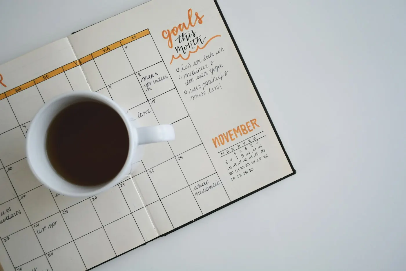 A calendar on a desk used for planning schedules