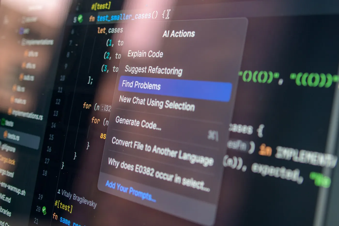 Lines of code displayed on a computer screen