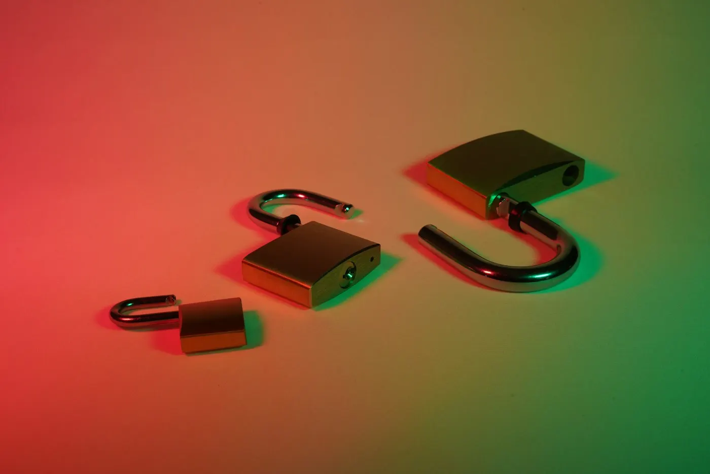 A padlock resting on a circuit board