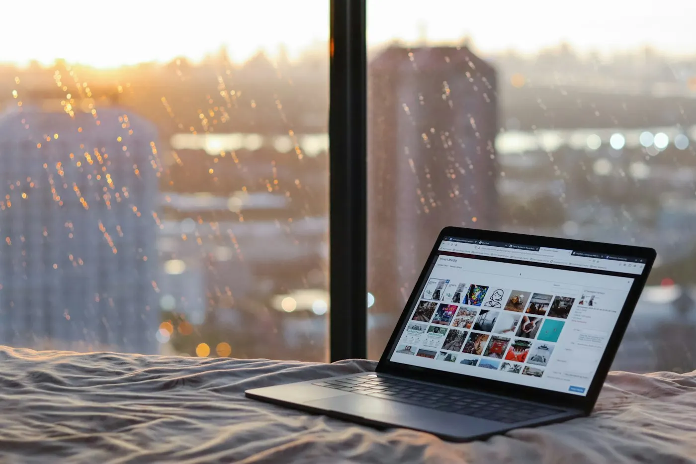Close-up of a web browser window open on a laptop screen