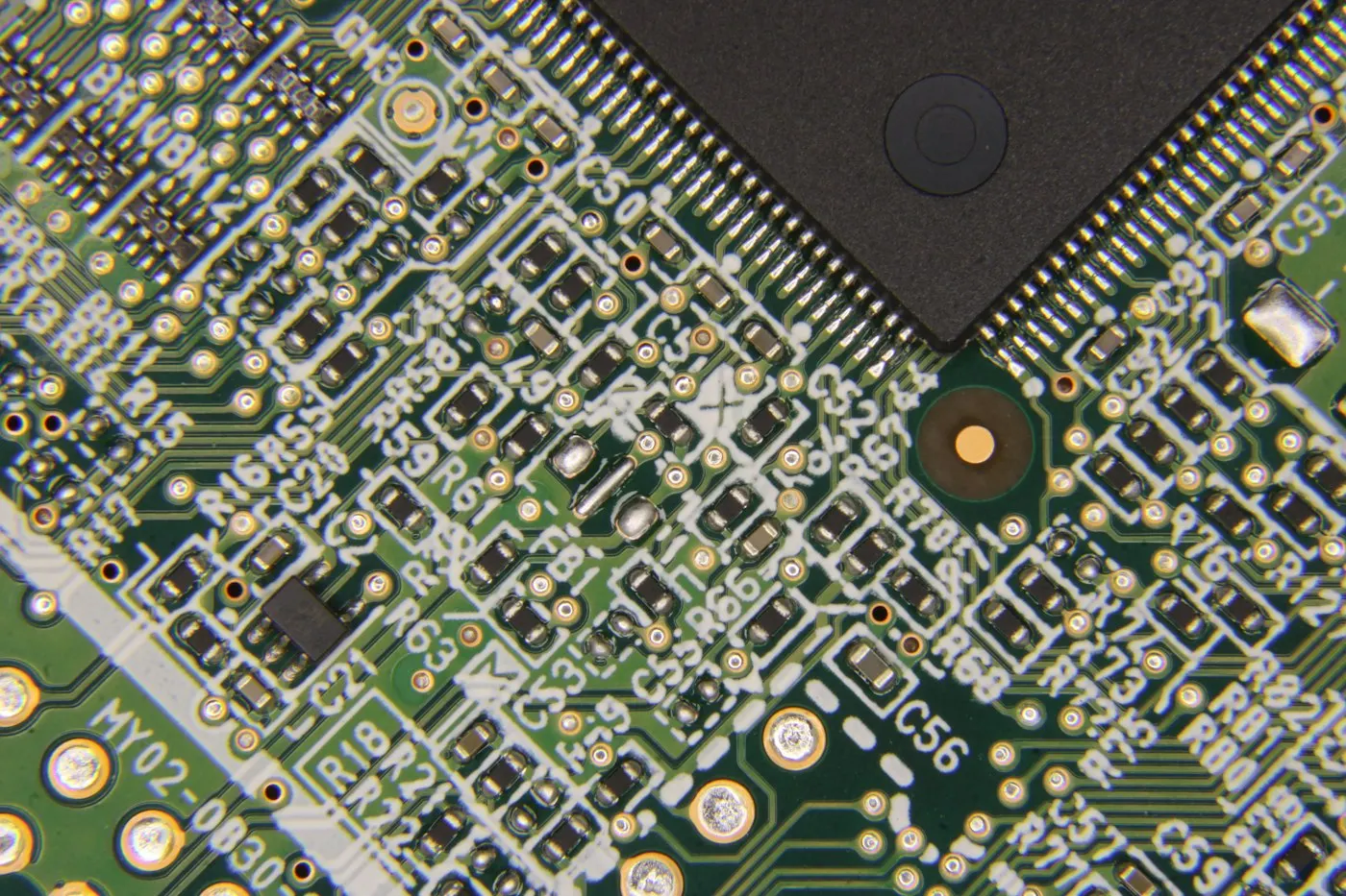 Close-up of computer processor chips