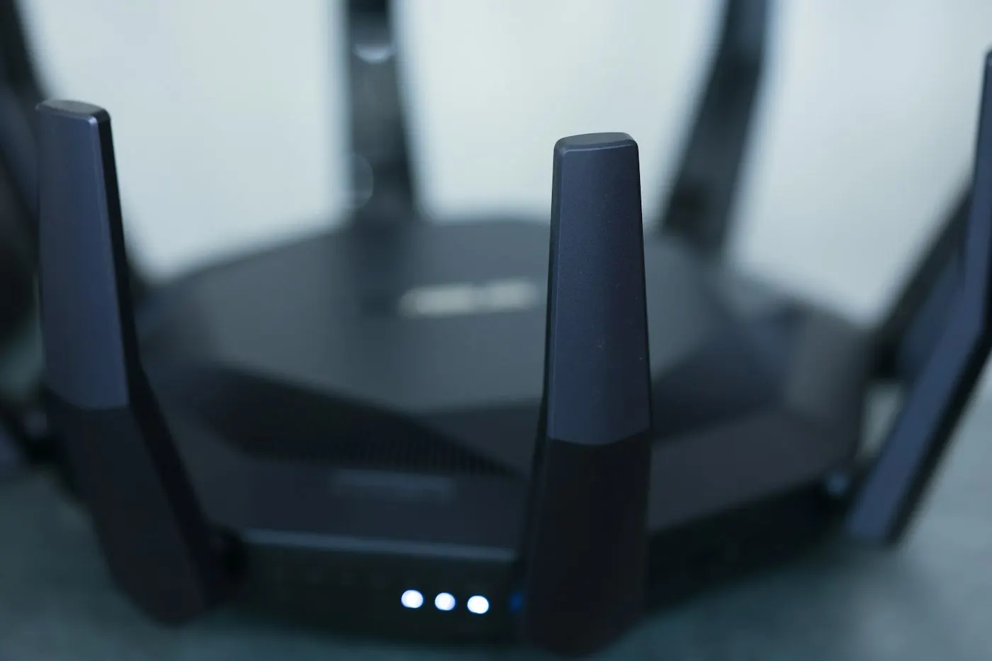 Closeup of a home Wi-Fi router