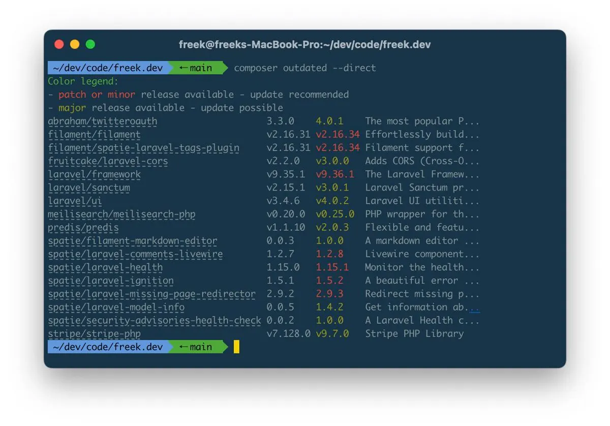 A code editor showing Laravel PHP code with Eloquent and Blade syntax.