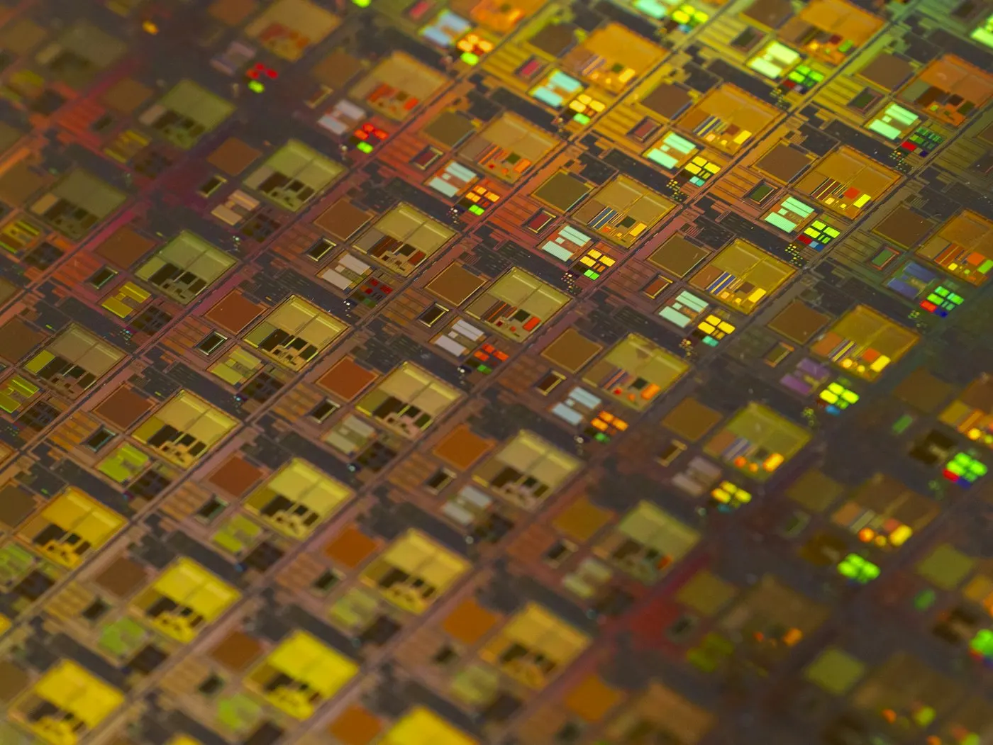 Macro shot of a semiconductor wafer