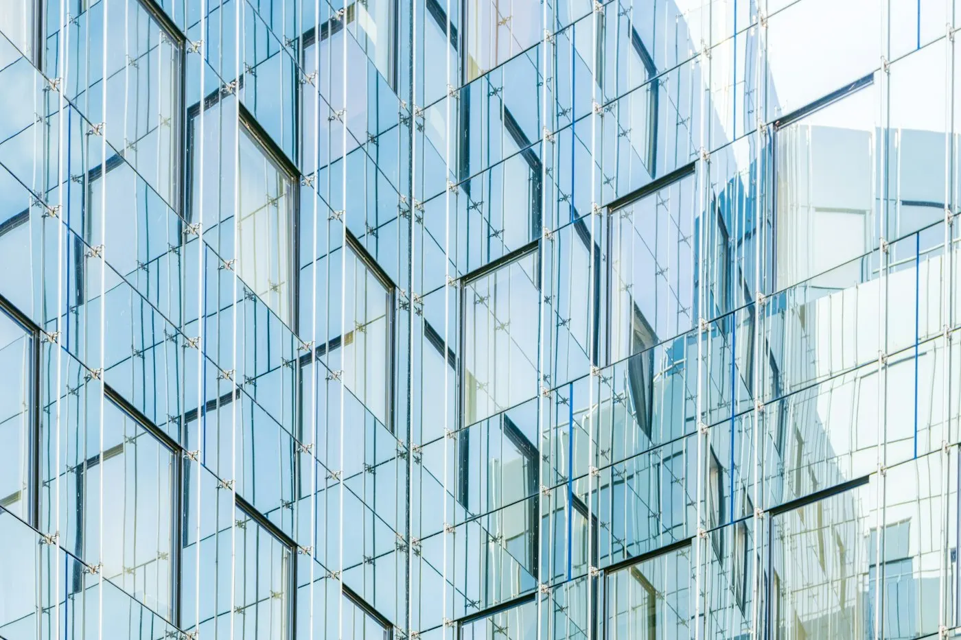 Exterior of a modern glass corporate office building